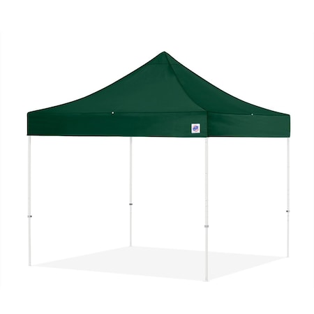 E-Z Up TAA Compliant Eclipse Shelter, 10' W x 10' L, White Steel Frame, Forest Green Top EC3STL10KFGYTMCFG